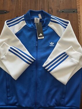 Unisex Size Large Men. Old School Adidas Zip Up Warm Up Jacket. New With Tags.